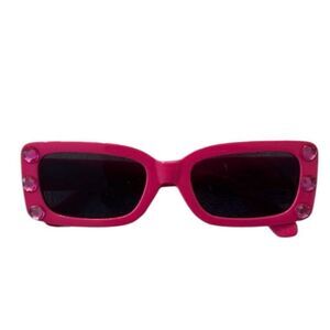 NWOT Unbranded hot pink square plastic rhinestone embellished sunnies